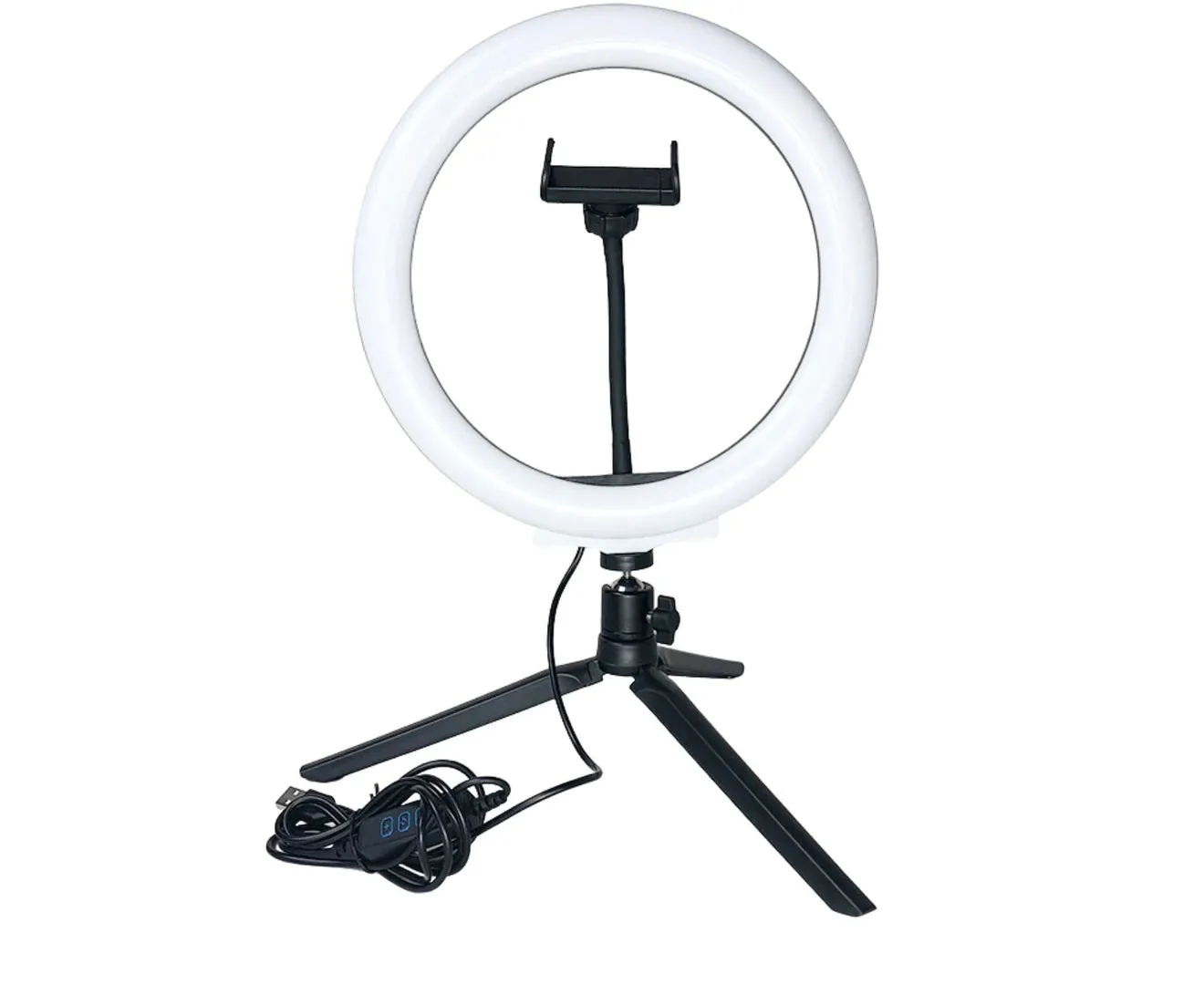 10 Inch LED Selfie Ring Light Phone Mount with Desktop Tripod Dimmable