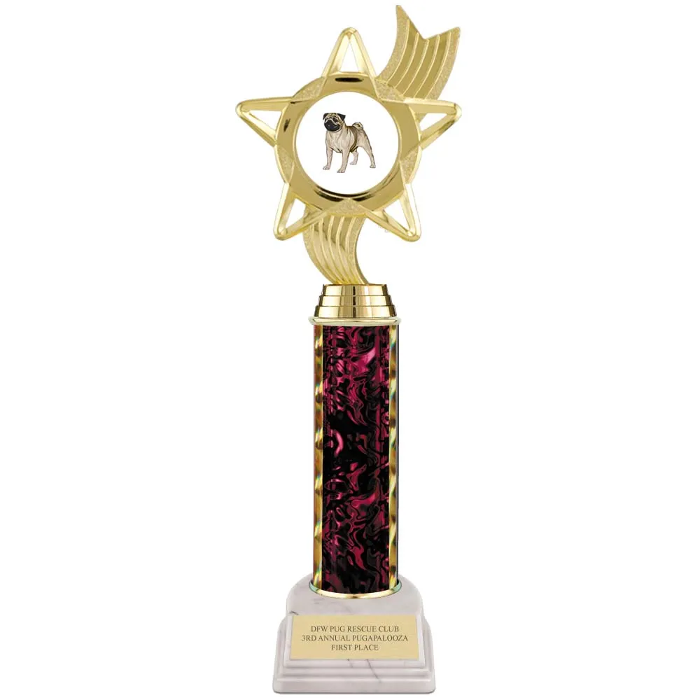 12" Custom White Base Award Trophy With Insert Top