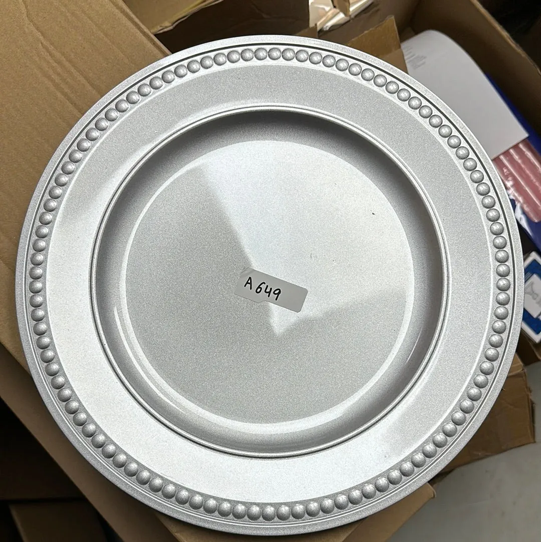 13" Acrylic Charger Plate (Silver)