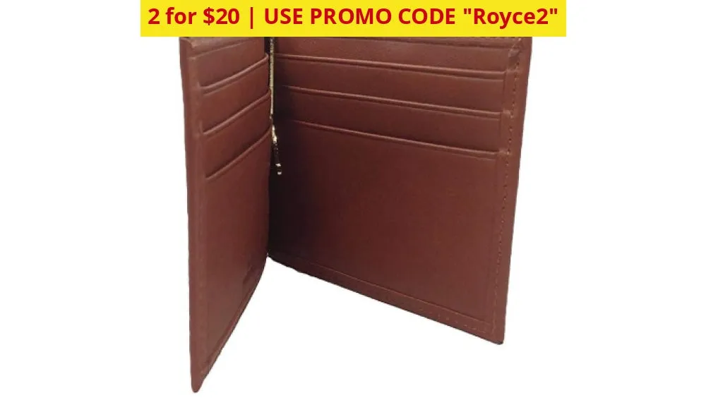 2 for $20: Royce New York Premium Leather Card Case with Money Clip - Ships Quick!