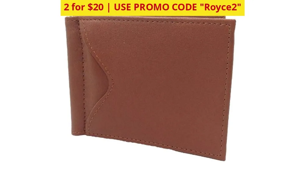 2 for $20: Royce New York Premium Leather Card Case with Money Clip - Ships Quick!