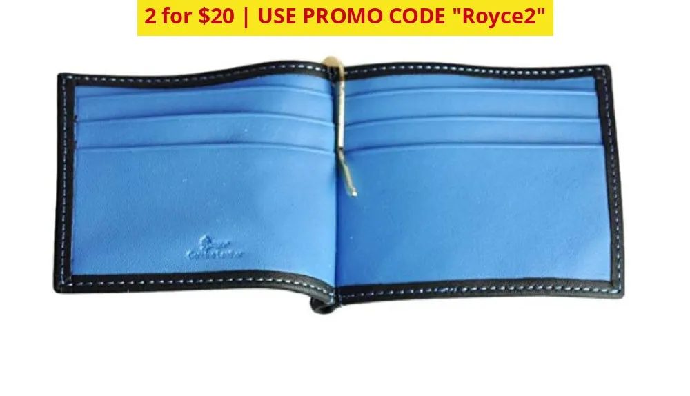 2 for $20: Royce New York Premium Leather Card Case with Money Clip - Ships Quick!