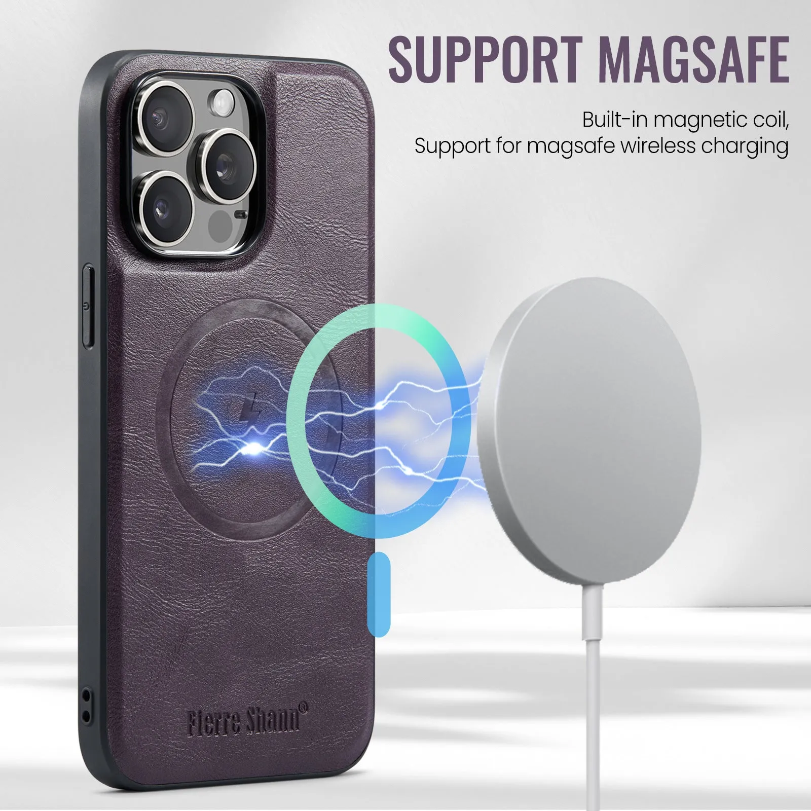 2 In 1 Magnetic Leather Phone Case With Card Holderc For iPhone