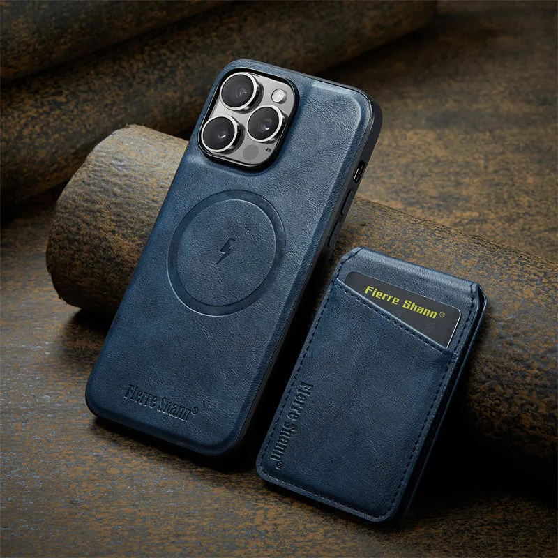 2 In 1 Magnetic Leather Phone Case With Card Holderc For iPhone