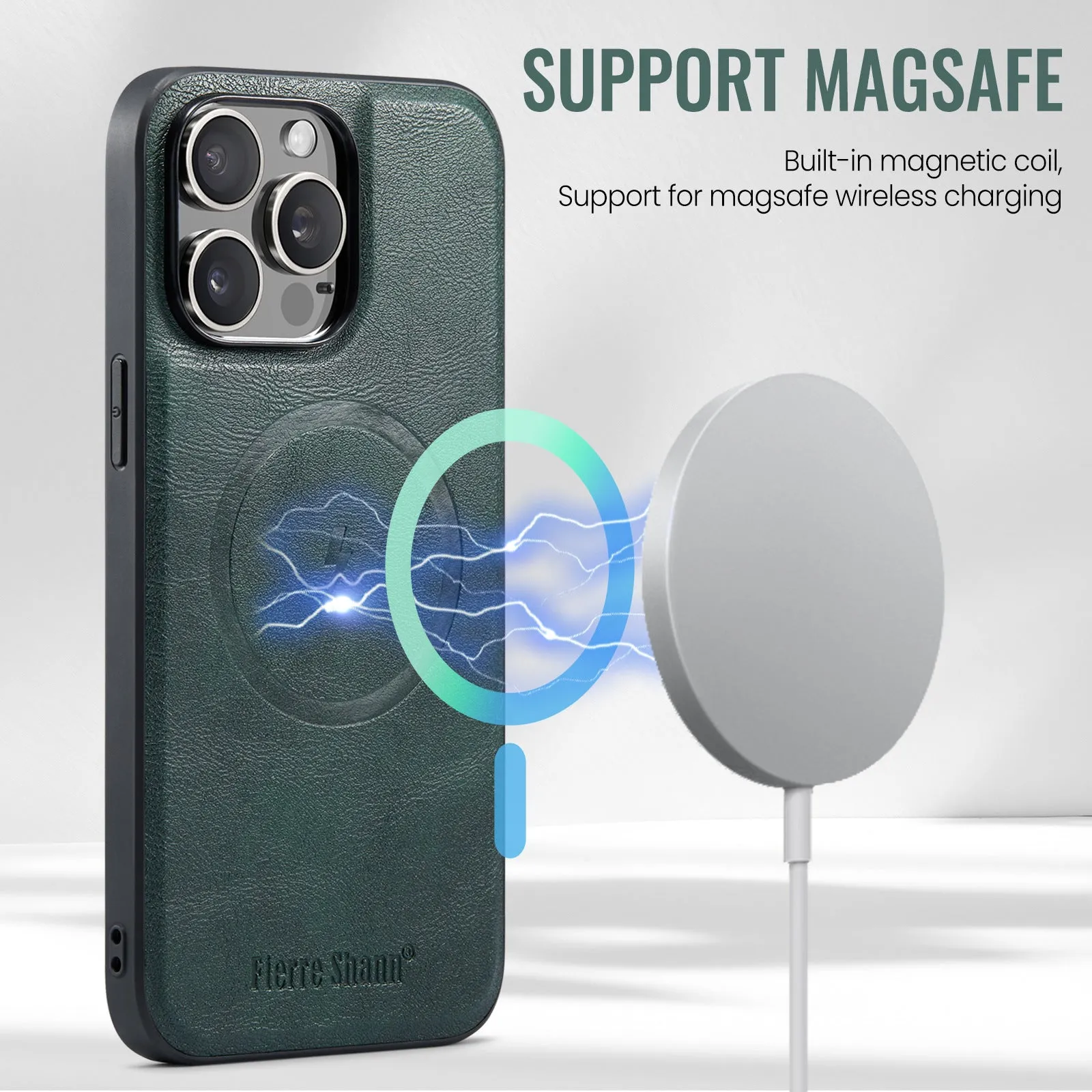 2 In 1 Magnetic Leather Phone Case With Card Holderc For iPhone