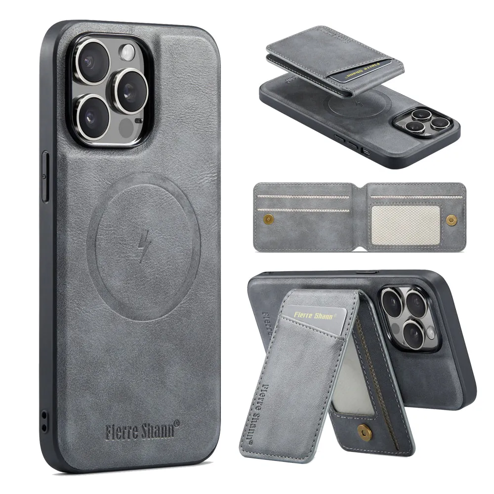 2 In 1 Magnetic Leather Phone Case With Card Holderc For iPhone