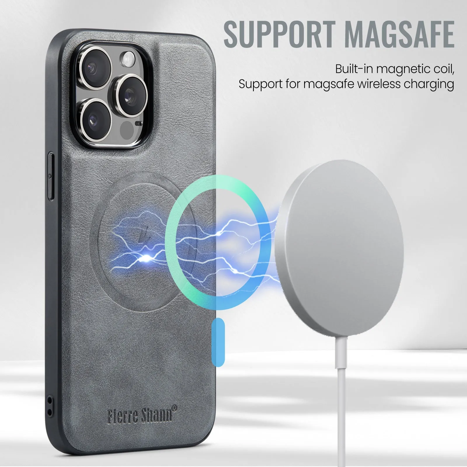 2 In 1 Magnetic Leather Phone Case With Card Holderc For iPhone