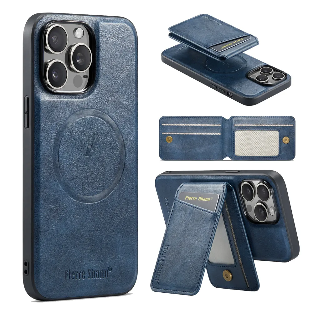 2 In 1 Magnetic Leather Phone Case With Card Holderc For iPhone