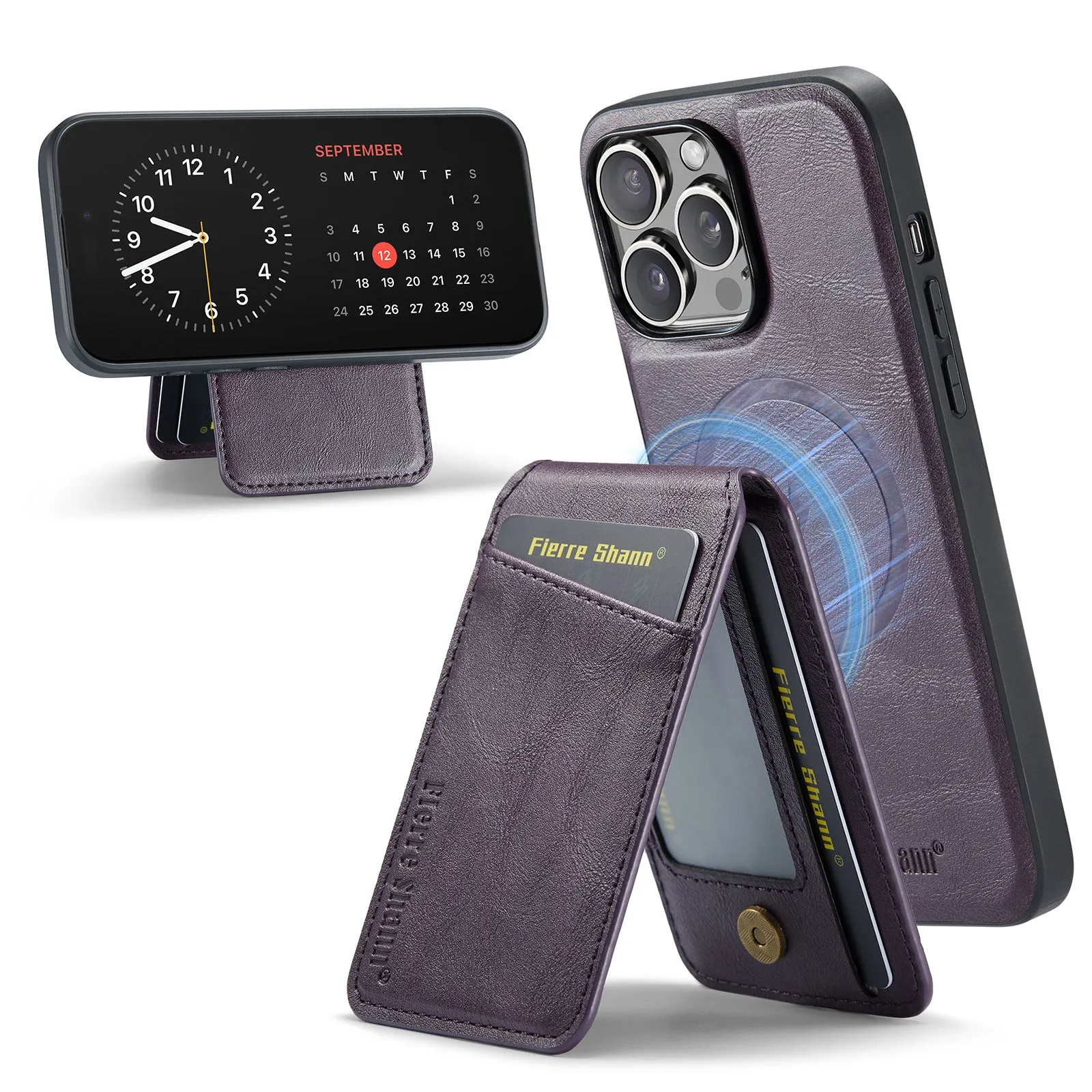 2 In 1 Magnetic Leather Phone Case With Card Holderc For iPhone