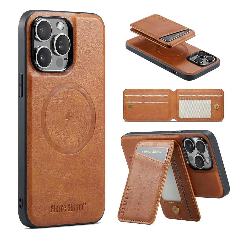 2 In 1 Magnetic Leather Phone Case With Card Holderc For iPhone