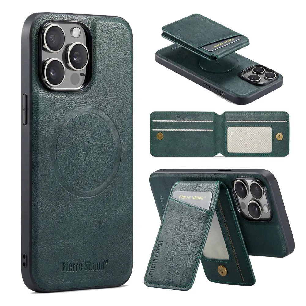 2 In 1 Magnetic Leather Phone Case With Card Holderc For iPhone