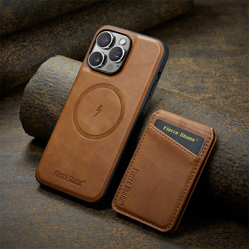 2 In 1 Magnetic Leather Phone Case With Card Holderc For iPhone