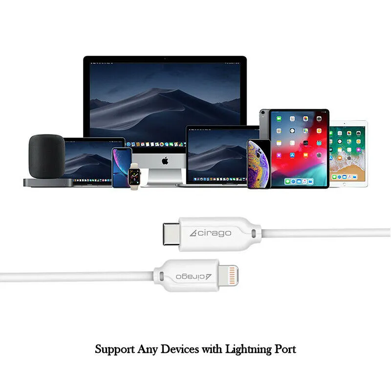 2Pack MFi Certified 4ft USB-C to Lightning Fast Charge Data Sync/Charging Cable