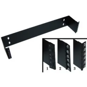 2U 23 inch Flush Mount Telco Rack Adapter Brackets (Pair) in Black Powder Coat