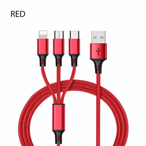 3 in 1 USB Charging Charger Cable For iPhone , Android