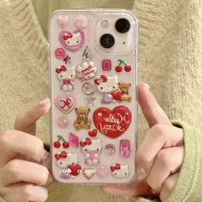 3D Hello Kitty Sticker Case (For iPhones)