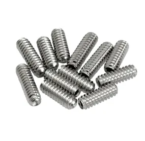 6 x 8mm Guitar Saddle Height Adjusting Grub Screws in Chrome