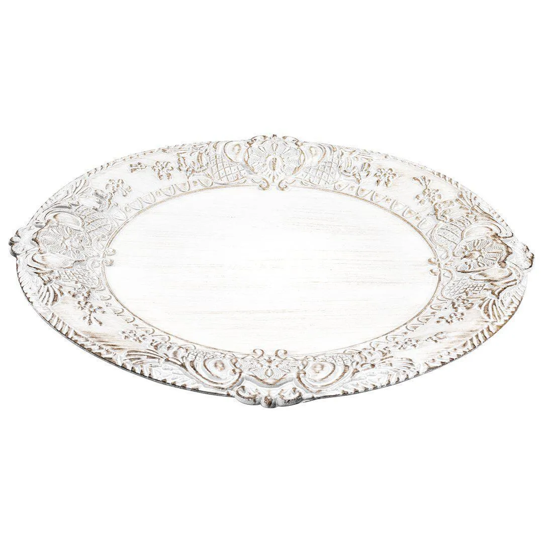 Acrylic Charger Plates Round Antique Embossed