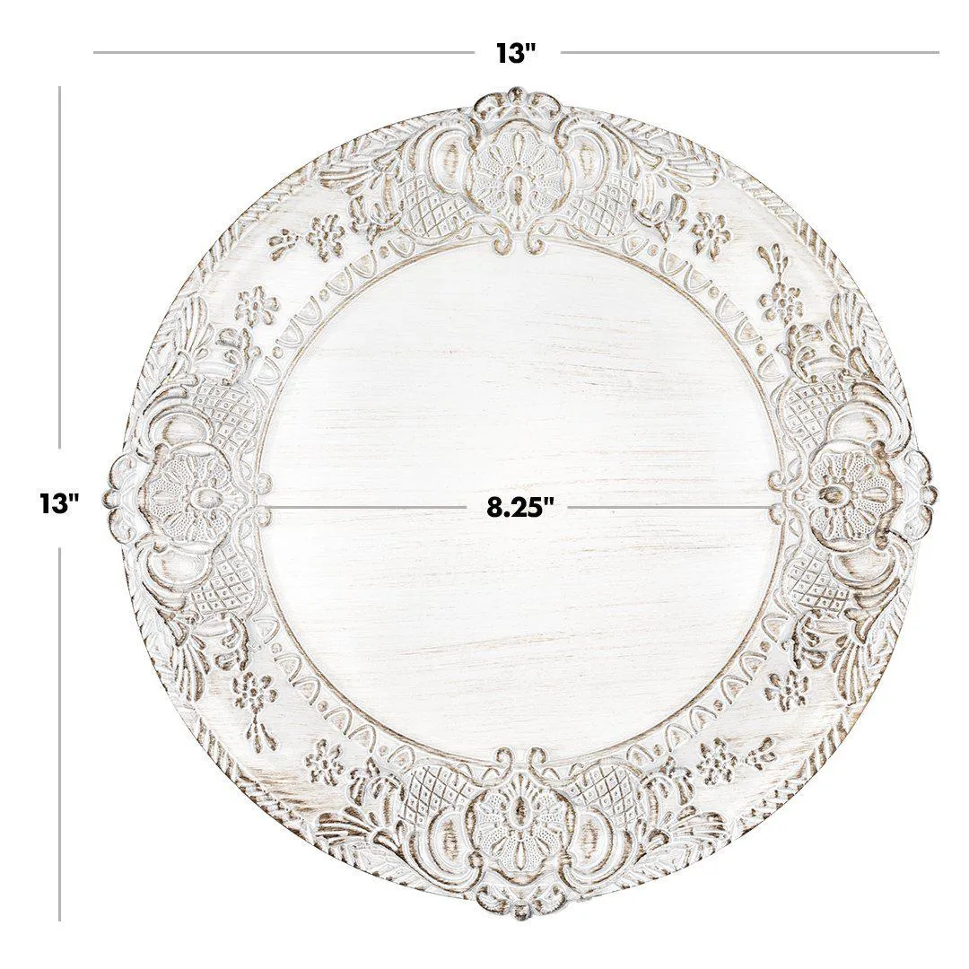 Acrylic Charger Plates Round Antique Embossed