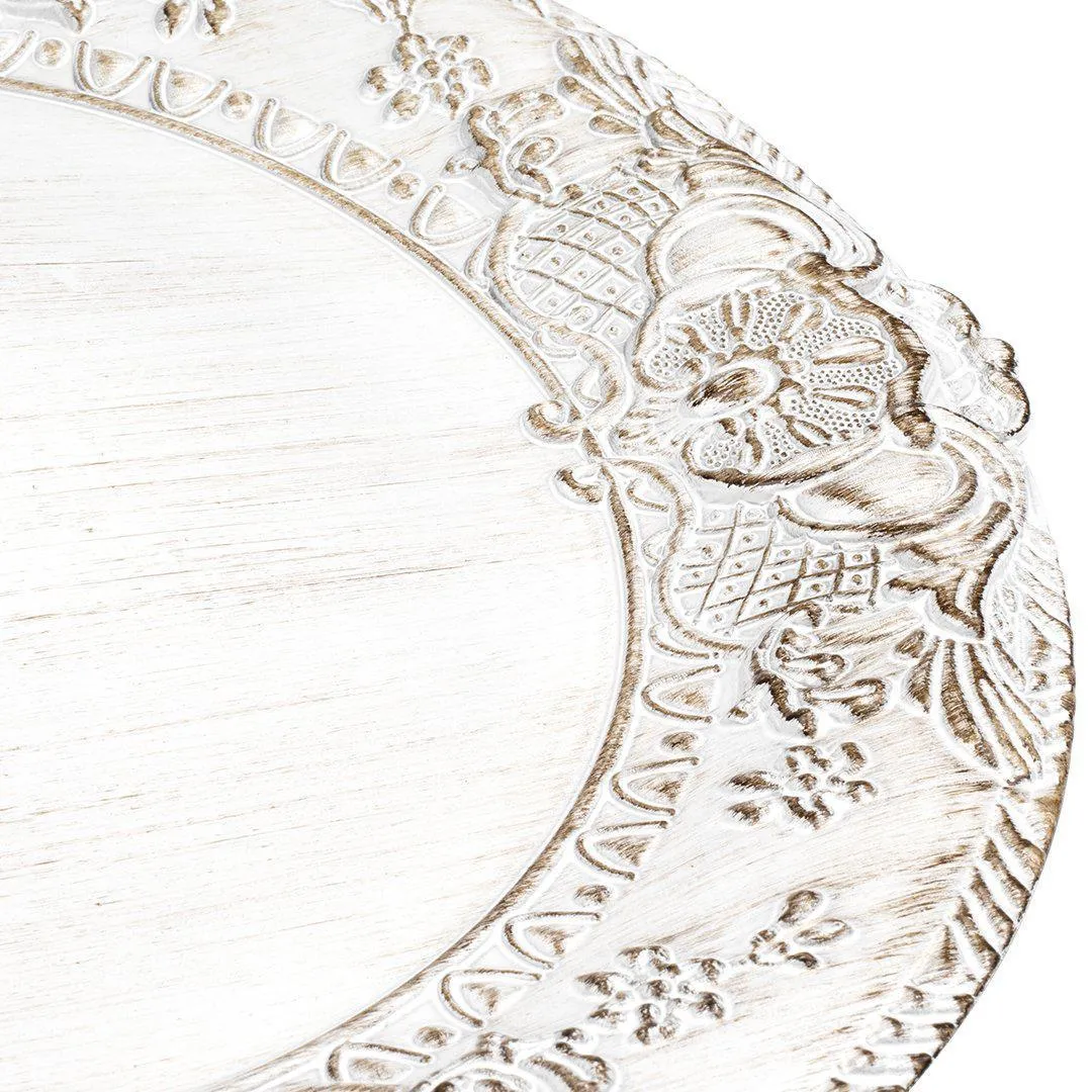 Acrylic Charger Plates Round Antique Embossed