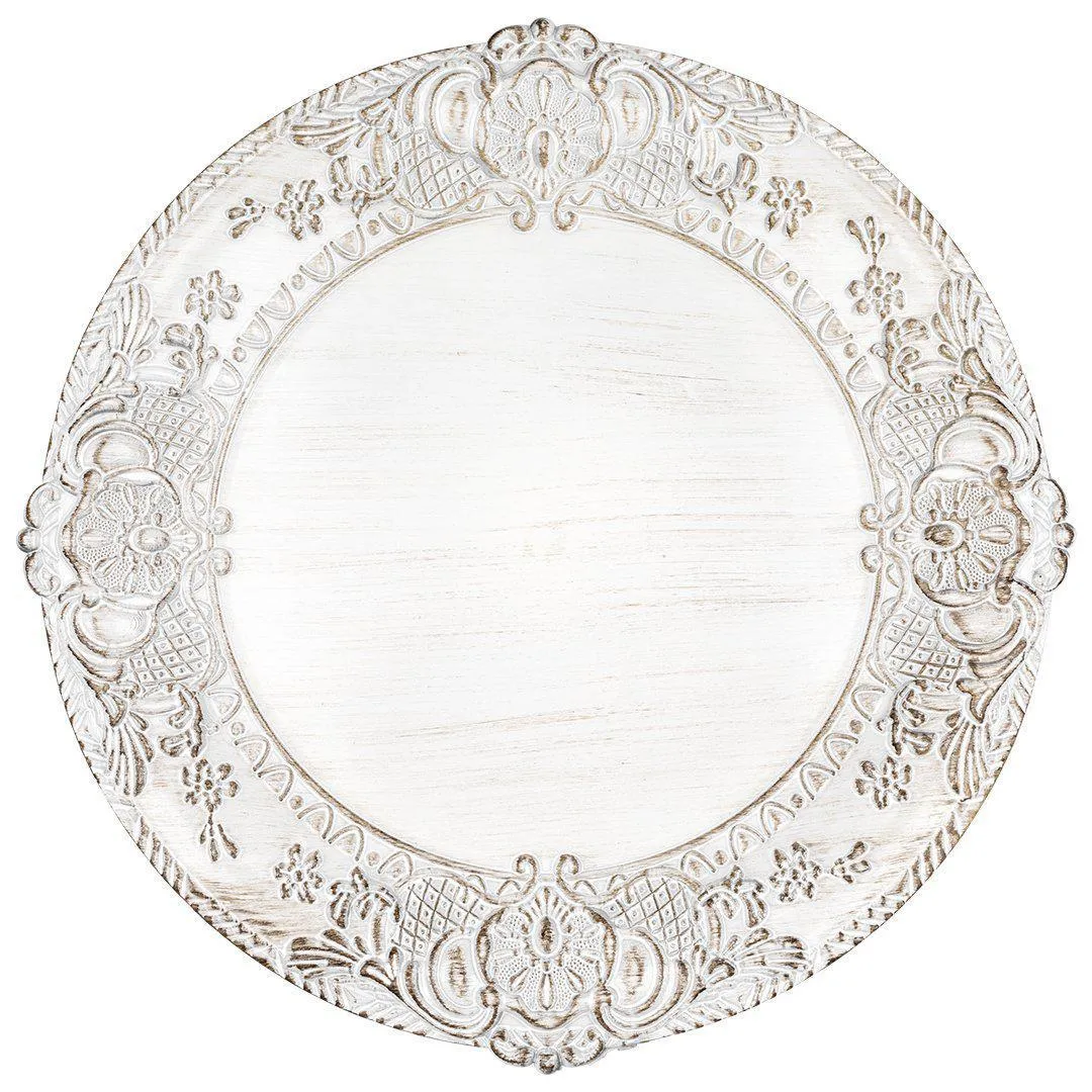 Acrylic Charger Plates Round Antique Embossed