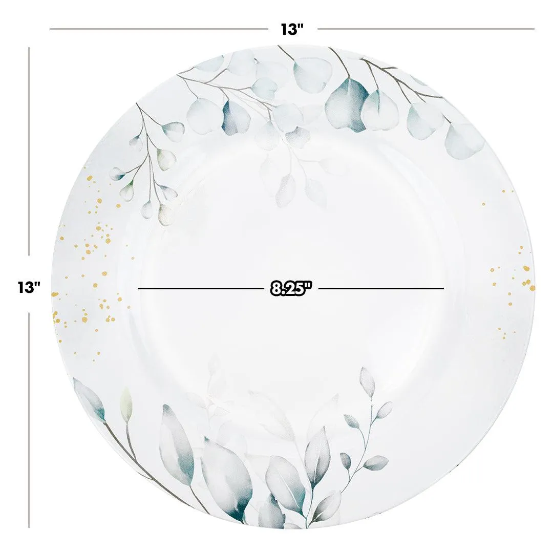 Acrylic Greenery Eucalyptus Charger Plates