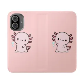 Adorable Axolotl-Inspired Flip Cover Phone Case