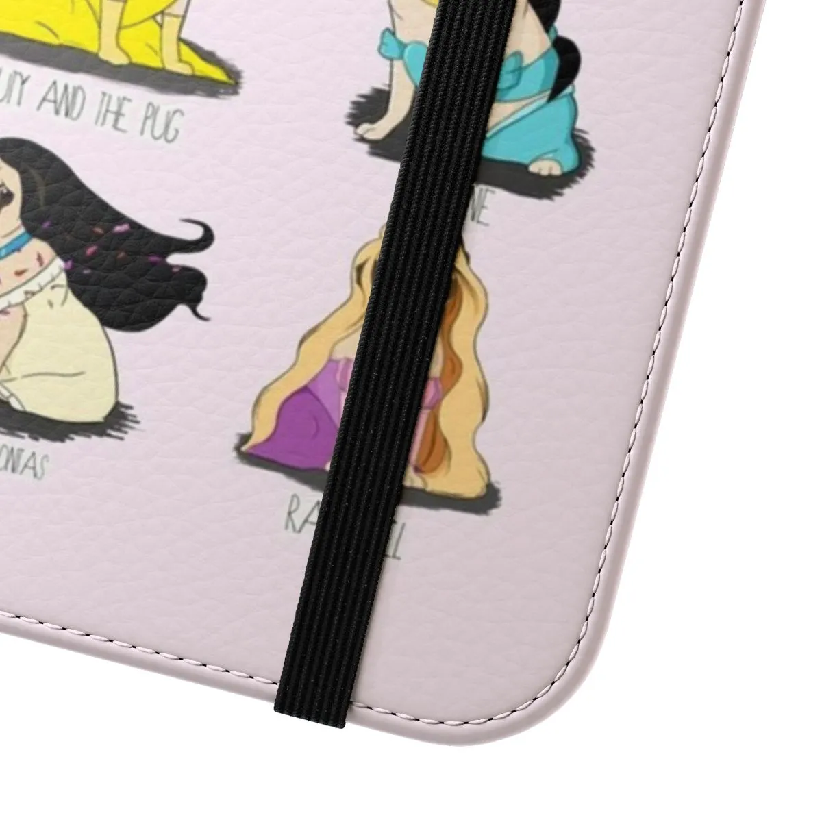 Adorable Pug Princess Themed Flip Cover Phone Case