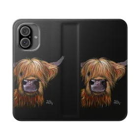 Adorable Scottish Highland Cow Flip Cover Phone Case