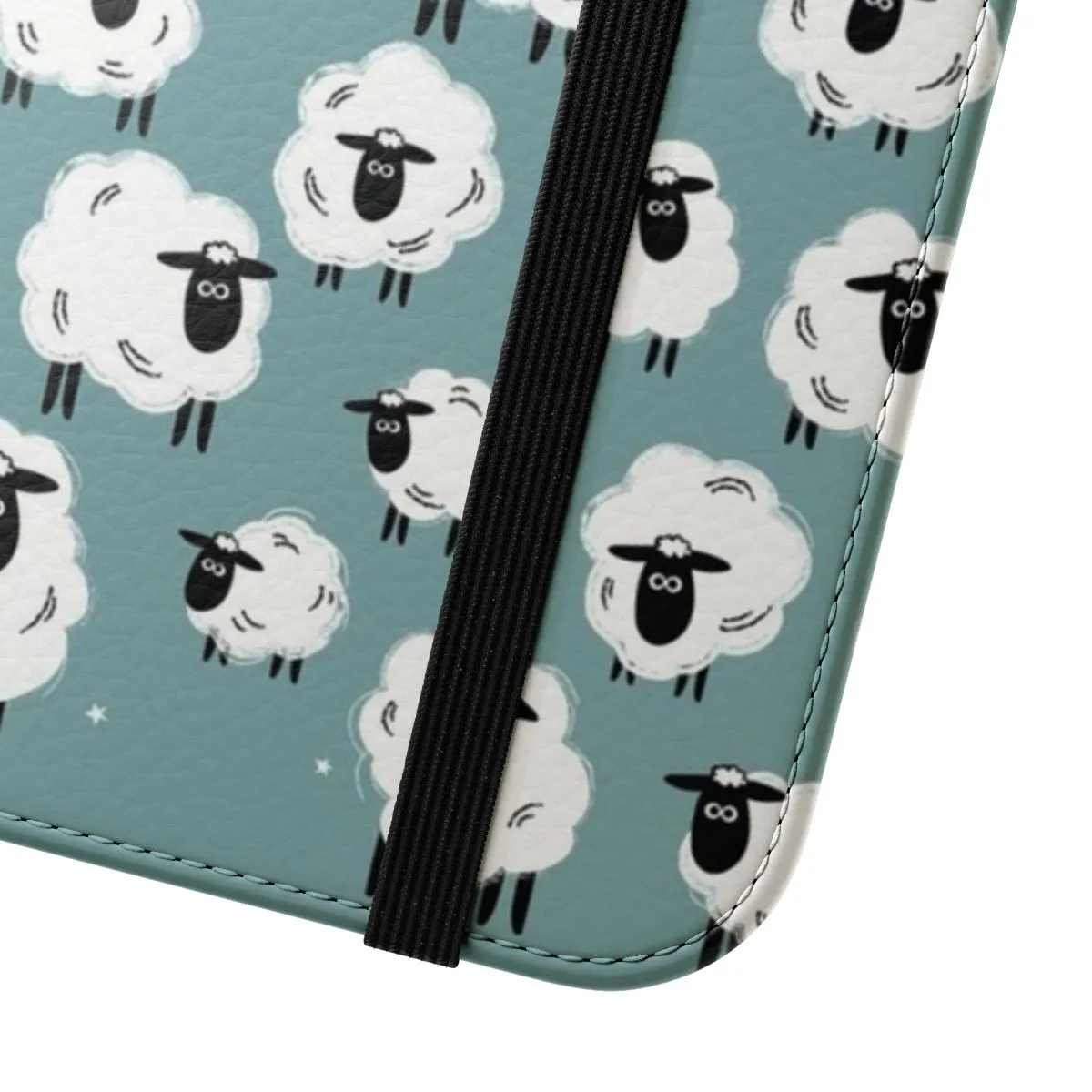 Adorable Sheep Flip Cover Phone Case - Flock of Sheep Design