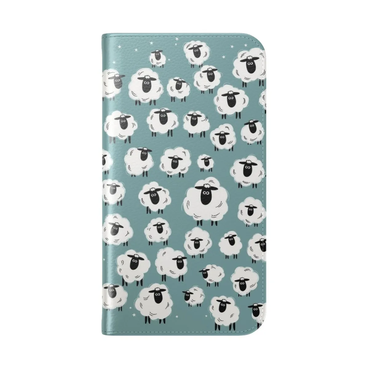 Adorable Sheep Flip Cover Phone Case - Flock of Sheep Design