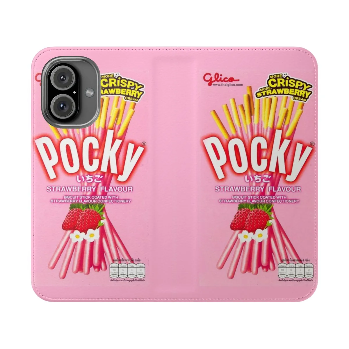 Adorable Strawberry-Themed Flip Phone Case