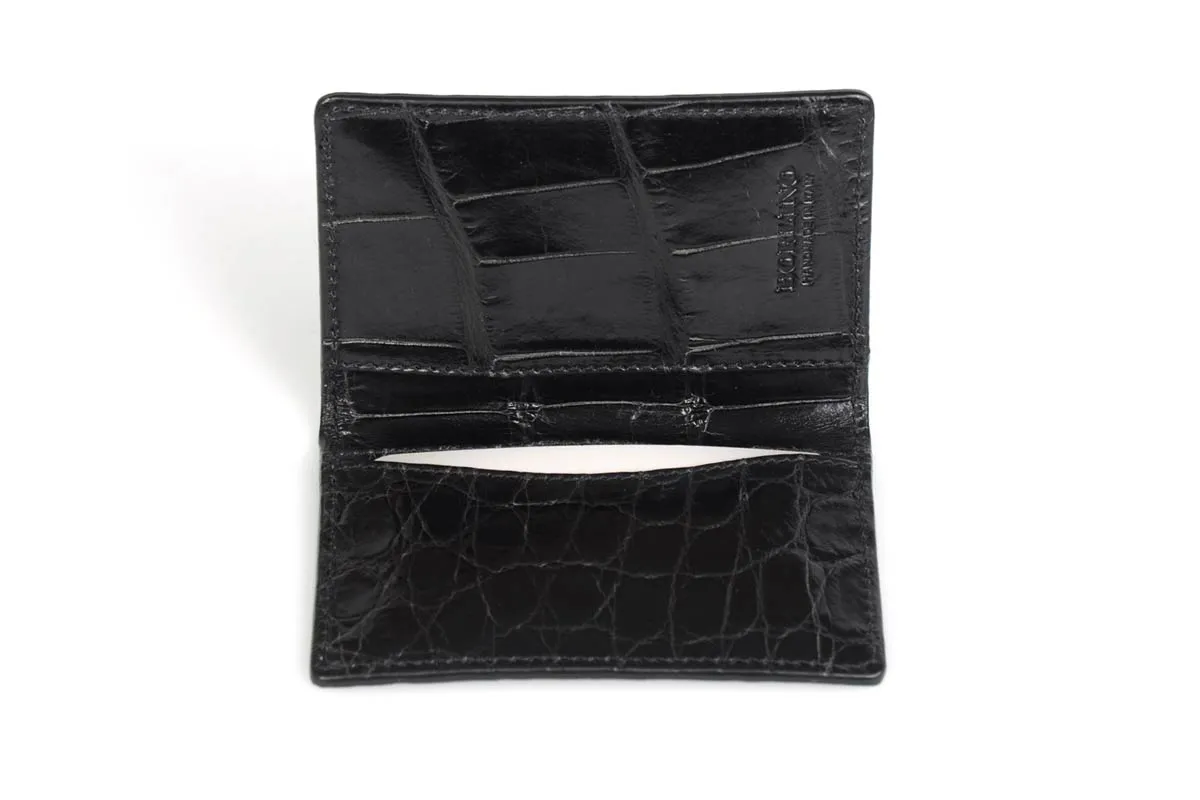 American Alligator Leather Business/Credit Card Case - Onyx Black