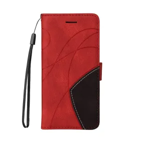 Anymob iPhone Case Red Leather Flip Wallet Stand Case Cover