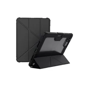 Apple iPad Pro 11" (2024) - Nillkin Bumper Leather Case Pro Camera Protective Multi Angle Standing Stylus Holder Rugged Case