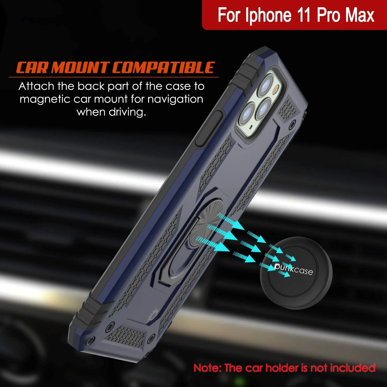 Apple iPhone 11 Pro Max Punkcase ArmorShield Military Style Case Navy-Blue