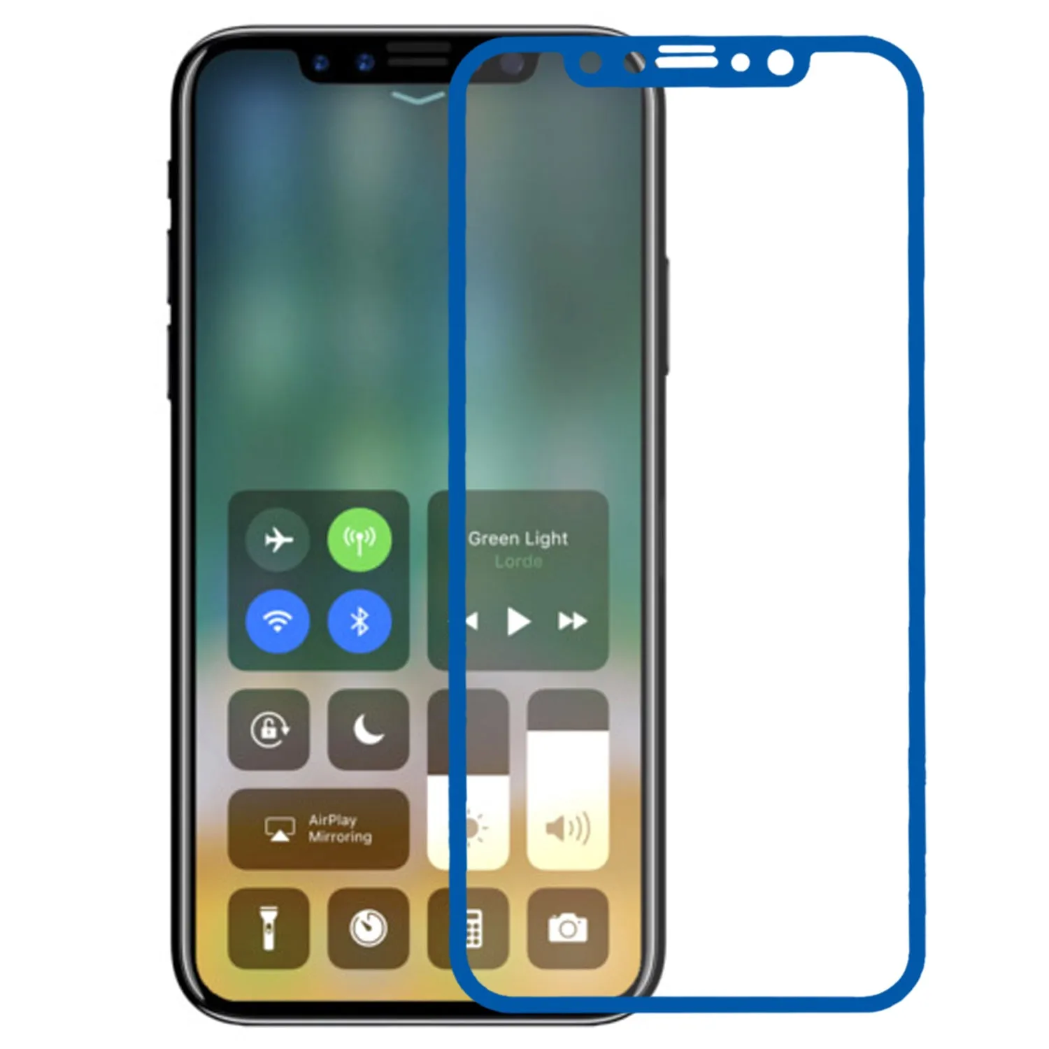 Apple iPhone X | iPhone Ten Premium HD Full-Screen Tempered Glass Ultra Thin Scratch Free Screen Protector - Blue