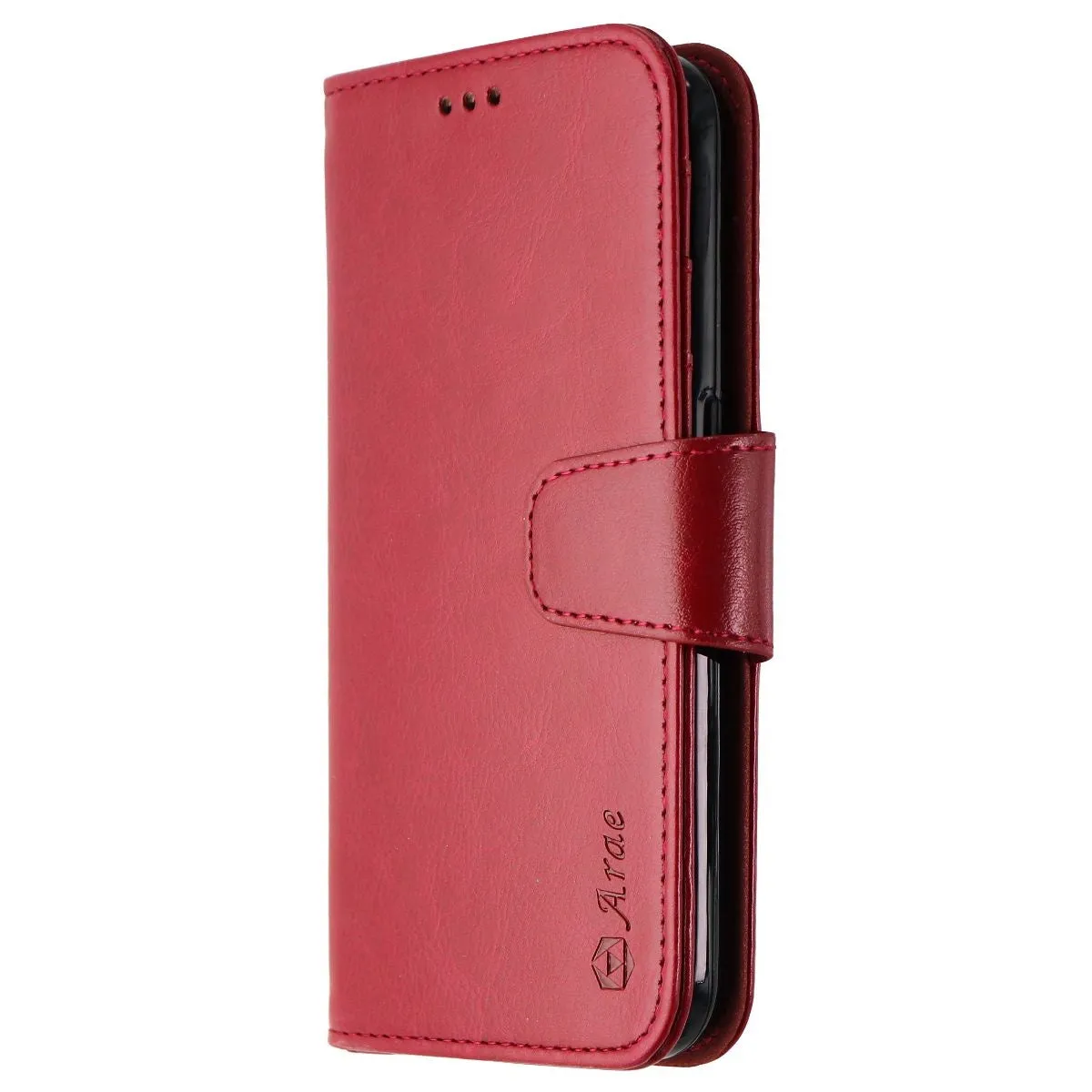 ARAE Leather Wallet Case for Samsung Galaxy S6 Smartphone - Wine Red