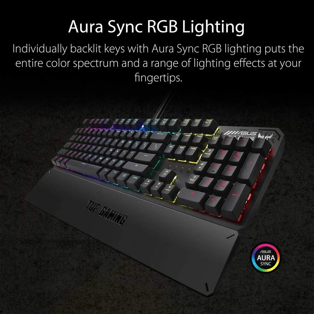 ASUS 華碩 TUF Gaming K3 RGB 機械遊戲鍵盤 (青軸)(90MP01Q2-BKUA00)