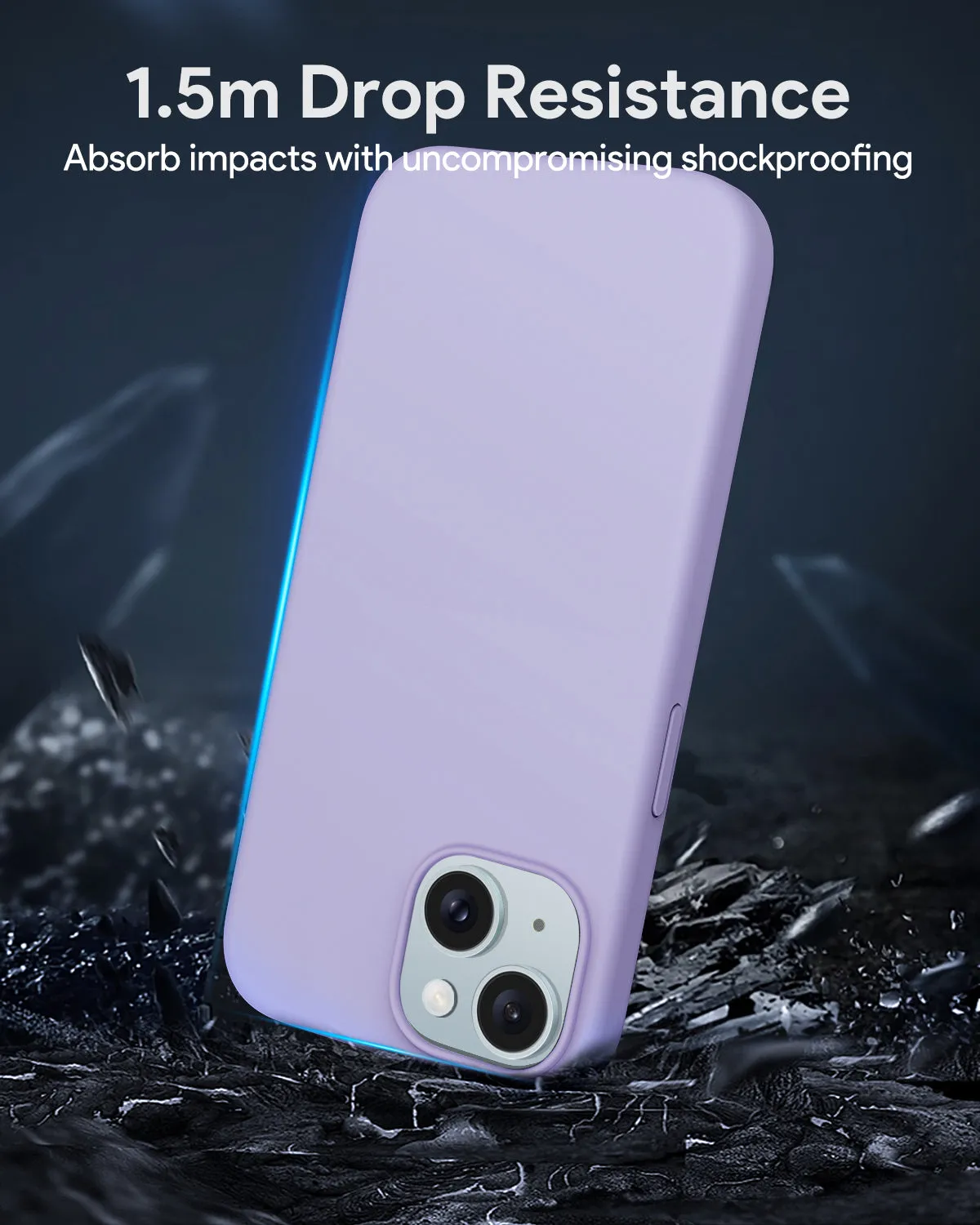 AUKEY Magnetic Hrd-Shell Phone Case  Midnight iPhone 15 Plus Pink