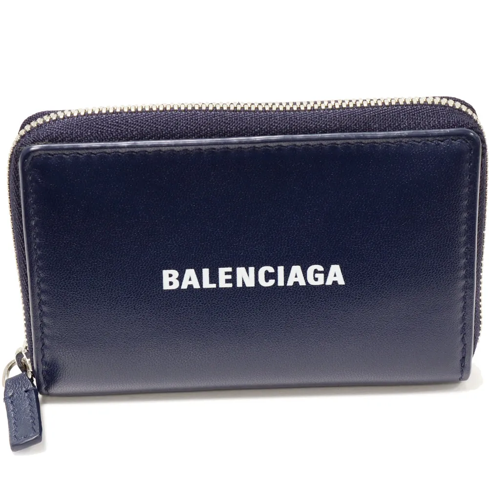 Balenciaga Calf Leather Card and Coin Case 616911