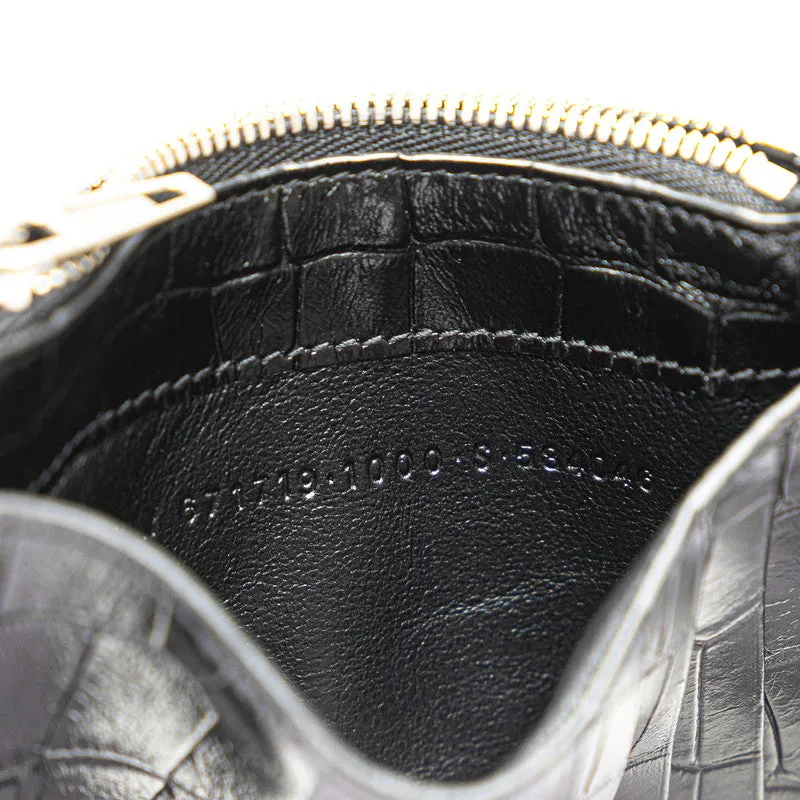 Balenciaga Croc Embossed Leather Card Case