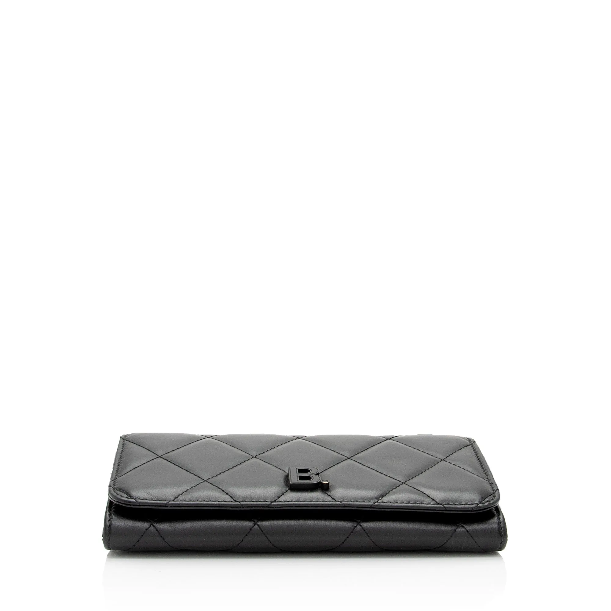 Balenciaga Quilted Calfskin B Phone Holder Crossbody (SHF-wF8OTg)