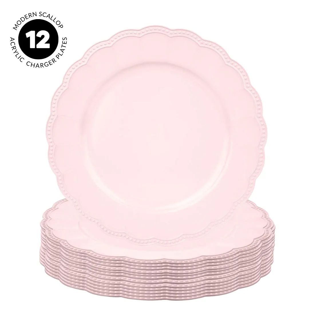 Beaded Scallop Charger Plates Bulk Pack