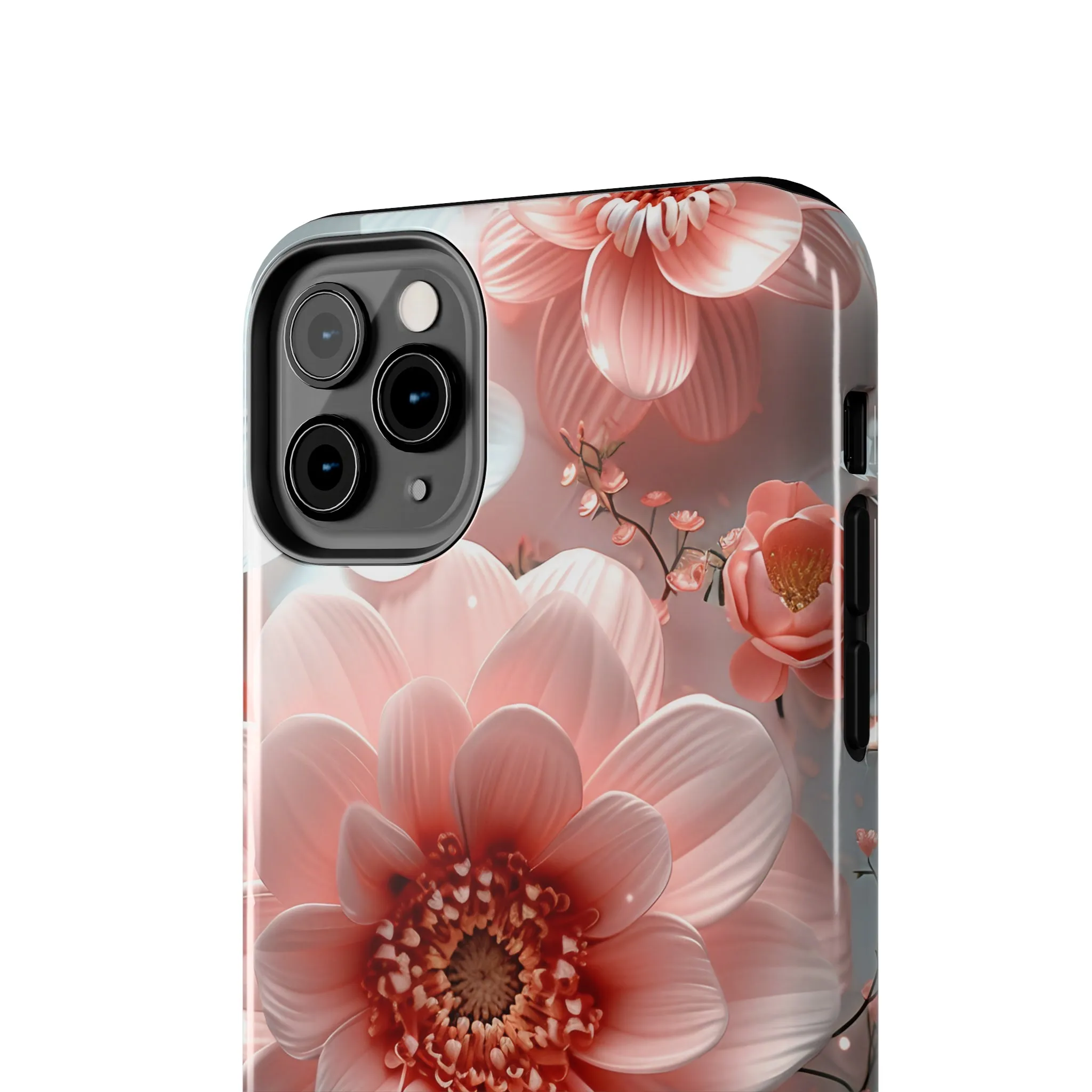 Beautiful 3D Pink & White Floral Design Tough Phone Case.