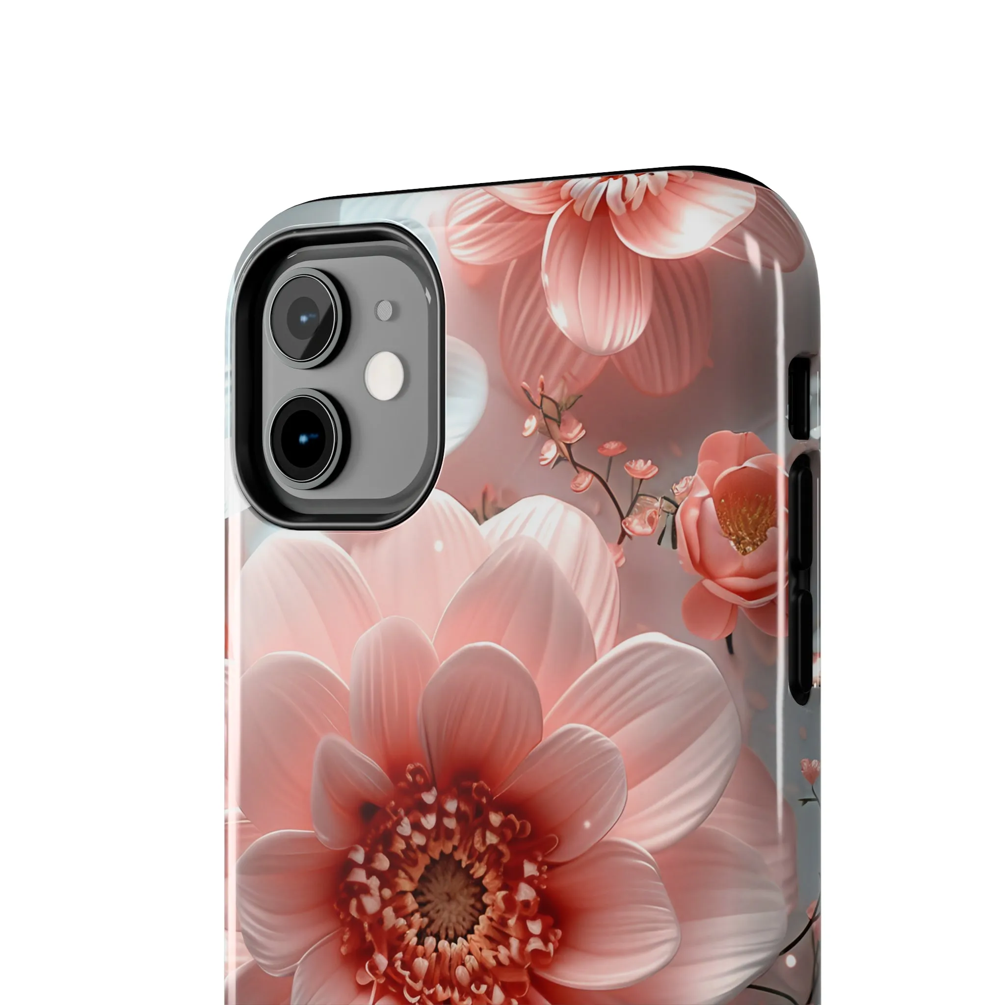 Beautiful 3D Pink & White Floral Design Tough Phone Case.