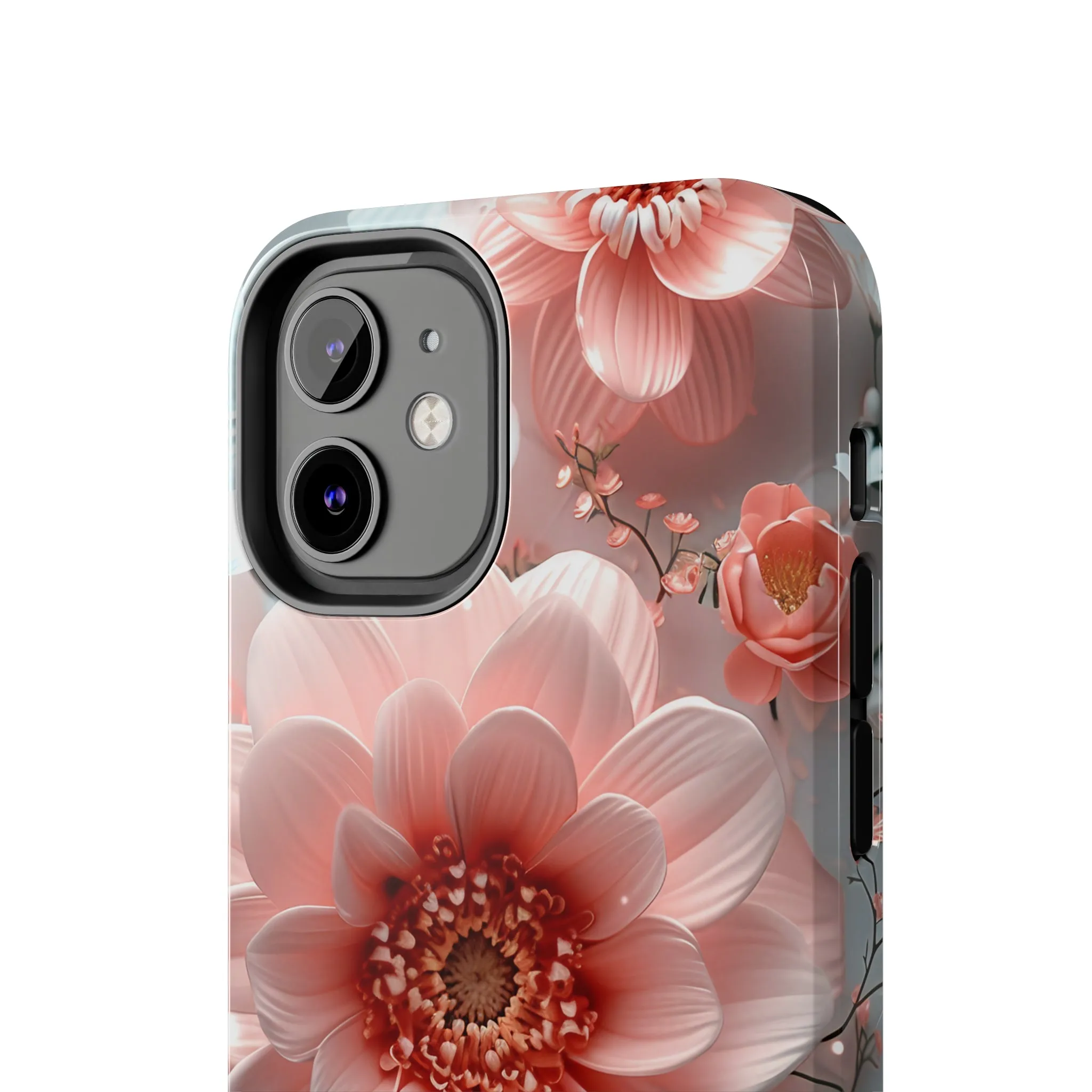 Beautiful 3D Pink & White Floral Design Tough Phone Case.