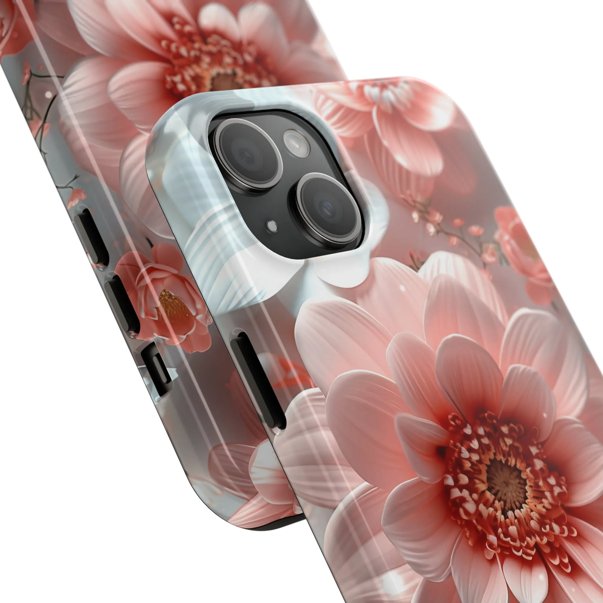 Beautiful 3D Pink & White Floral Design Tough Phone Case.