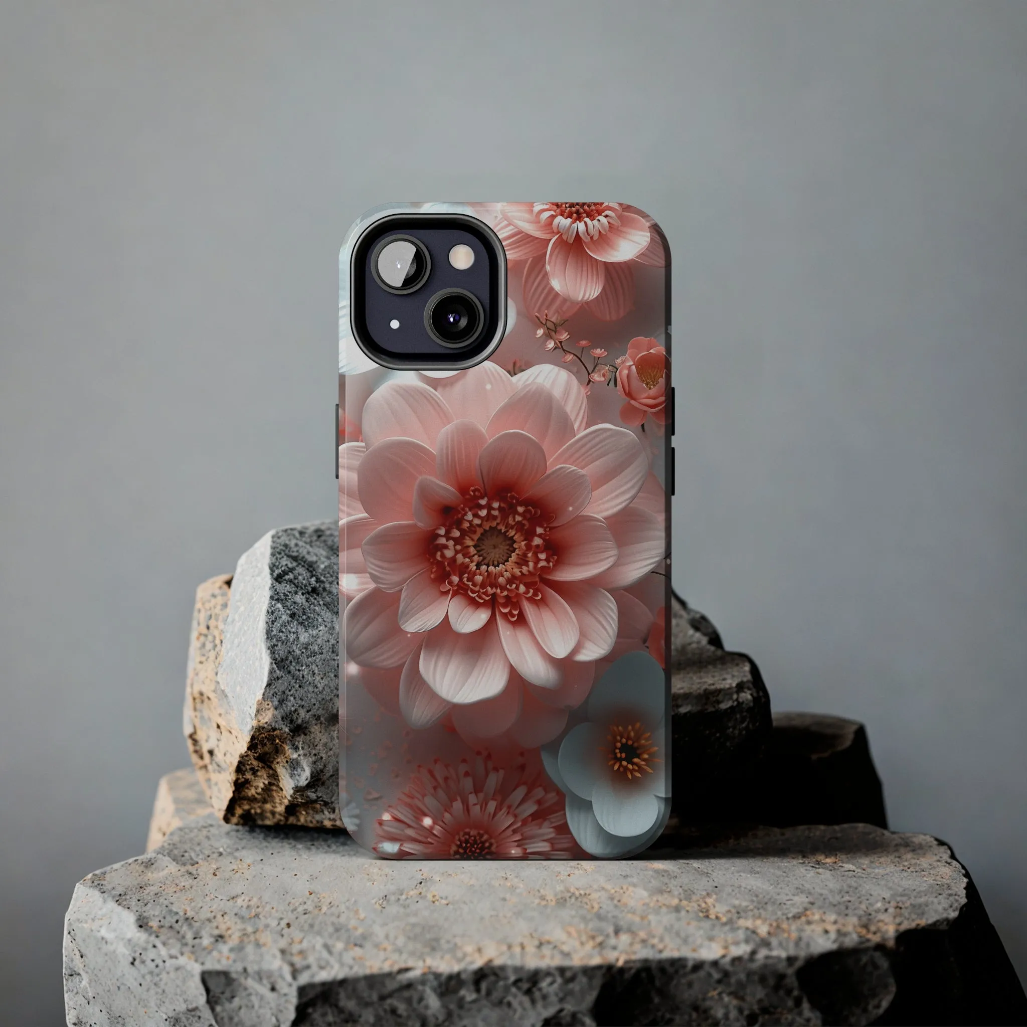 Beautiful 3D Pink & White Floral Design Tough Phone Case.