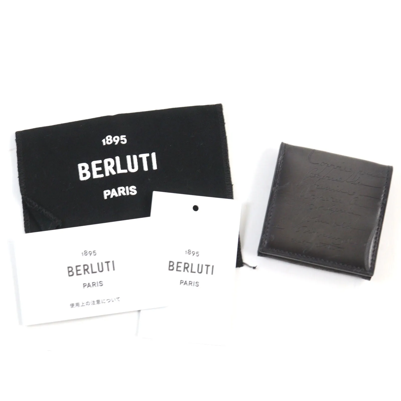 Berluti Leather Coin Case Gray